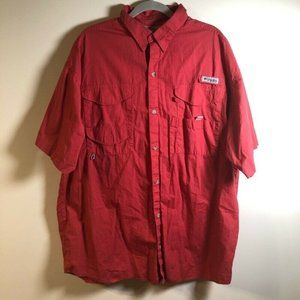 Columbia PFG Mens Bonehead Fishing Shirt Red XL